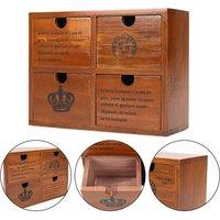 SPETLEK Solid Wood 4Drawers Cabinet Storage in Brown | Size: 100 cm x 15 cm