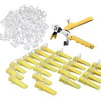 EONLION 201Pcs Tile Levelling Kit Reusable Tile Spacer Wedge Clip Tool in Yellow