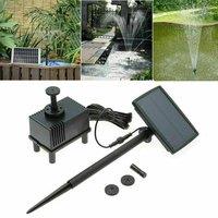 EONLION Solar Powered Water Pond Filter Pump Garden Pool Fountain in Black | Size: 1000mm 2000mm