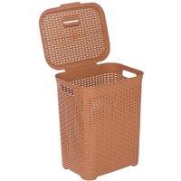 PAWNORA Laundry Bin Basket 45L Beige Brown