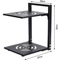 PAWNORA 2 Tier Kitchen Pan Stand Saucepan Pot Rack in Black