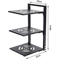 PAWNORA 3Tier Kitchen Pan Stand Saucepan Pot Rack in Black