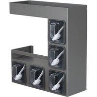PAWNORA Wall Seasoning Spice Box A# 3 Tiers & 5 Jars in Grey