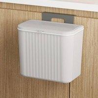 PAWNORA Hanging Kitchen Waste Bin with Lid Grey-7 L in Grey