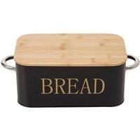 PAWNORA Metal Food Storage Black Bread Bin