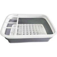 PAWNORA 31cm Dish Drying Rack Cutlery Holder Kitchen Sink Drainer in Grey | Size: 100 cm x 100 cm