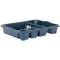 PAWNORA Navy Blue Dish Drying Rack Cutlery Holder Kitchen Sink Drainer | Size: 100 cm x 100 cm
