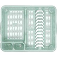 PAWNORA Sage Dish Drying Rack Cutlery Holder Kitchen Sink Drainer in Green | Size: 100 cm x 100 cm