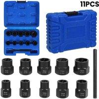 SPETLEK 11Pcs Locking Wheel Nut Remover Set Stud Bolt Impact in Black | Size: 1000mm x 400mm