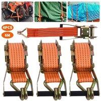 SPETLEK 4PCS Heavy Duty Ratchet Tie Down Straps 50mm 6M Lashing in Orange | Size: 1000mm x 400mm
