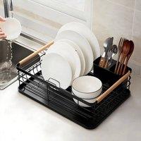 FORGEVIO Black-1 Tier Dish Drainer Cutlery Dryer in Black | Size: 0.6m2