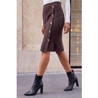 Roman Women's Button Front Wrap Skirt in Chocolate | Size: 10