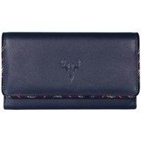 Mala leather Women's Braemar Country Stag Tartan Purse in Navy | Size: Large