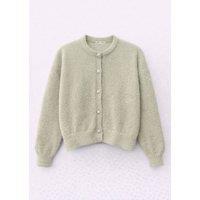 MixRay Women's Oversized Jacquard Button Cardigan in Pale Green