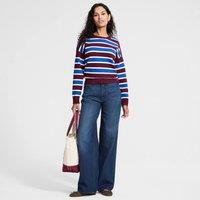 Lands' End Women's 100% Cotton Mid Rise Baggy Jeans in Dark Blue | Size: 20