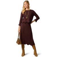 Adrianna Papell Women's Pull On A-Line Fringe Skirt in Chocolate | Size: Medium