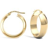 Jewelco London Women's 9ct Gold D-Shape Wedding Band Style 6mm Hoop Earrings 20mm