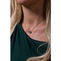 SVNX Women's Diamante & Seashell Heart Necklace & Earrings Set - Gift Boxed in Silver