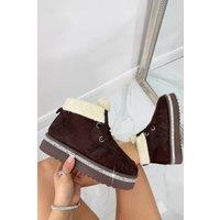 Love Lemonade Women's Crystal Luxe Lodge Faux Fur Lined Boots in Brown | Size: 4