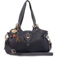 Catwalk Collection Handbags Women's Nicole Leather Handbag With Detachable Cross Body Strap in Black | Size: Medium