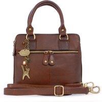 Catwalk Collection Handbags Women's Vicky Leather Handbag With Detachable Cross Body Strap in Brown | Size: Medium