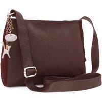 Catwalk Collection Handbags Women's Charlotte Medium Leather Cross Body Bag in Brown