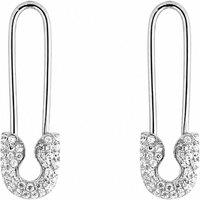 Spero London Women's Pave Safety Pin Earring Jewelled Sterling Silver
