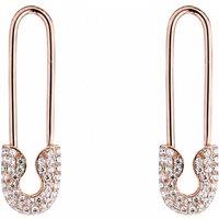 Spero London Women's Pave Safety Pin Earring Jewelled Sterling Silver in Rose Gold