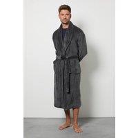 Maine Men's Charcoal Grey Shawl Collar Dressing Gown | Size: XL
