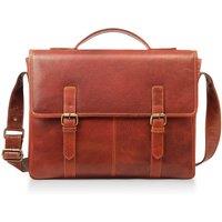 PRIMEHIDE Men's Classic Genuine Leather Briefcase in Brown