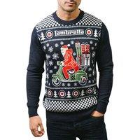 Lambretta Men's AW25 Scooter Christmas Jumper in Navy | Size: 2XL