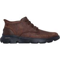 Skechers Men's ARCH FIT GARZA Round Toe Leather Chukka Slip-Ins Boot Cocoa in Brown | Size: 9