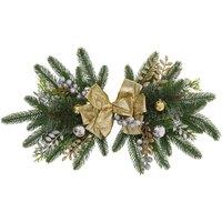 Living and Home Christmas Wall Hanging Decoration Swag in Green