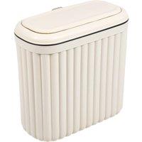 Garden Sanctuary Slim Rubbish Bin With Press-Top Lid for Kitchen Bathroom in Yellow