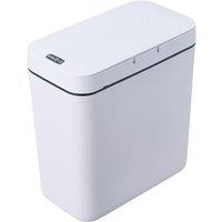 Garden Sanctuary 15L Battery Powered Automatic Motion Sensor Rubbish Bin in White