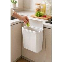 Garden Sanctuary 9L Hanging Rubbish Bin for Kitchen Bathroom With Lid in Light Grey