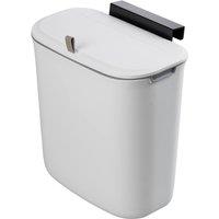 Garden Sanctuary 9L Hanging Wall-mounted Rubbish Bin With Lid for Kitchen Bathroom in White