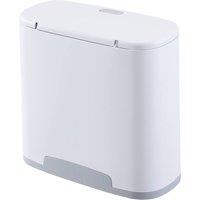 Garden Sanctuary Press-to-Open Bathroom Rubbish Bin with Trash Bag Holder in Light Grey
