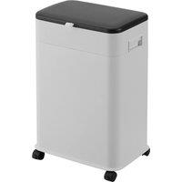 Garden Sanctuary 20L Height Adjustable Trash Bin with Wheels in White