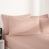 OHS Plain Dyed Non-Iron Fitted Bed Sheet in Light Pink | Size: Single Fitted