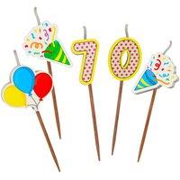 Global Journey Gifts Milestone Birthday Cake Candle Set Age 70 | Size: 1 Pack