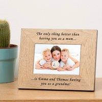 Uniqueful Personalised Mothers Day Grandma Wood Picture Frame 7x5 in Beige | Size: 15 cm