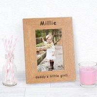 Uniqueful Personalised Daddy's Little Wood Picture Frame 6x4 for Dad in Brown | Size: 100 cm