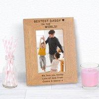 Uniqueful Personalised Bestest Daddy in the World Wood Picture Frame 7x5 in Brown | Size: 1 Pack