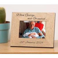 Uniqueful Personalised When Met Wood Picture Frame 7x5 for Grandad New Baby in Beige | Size: 1 Pack