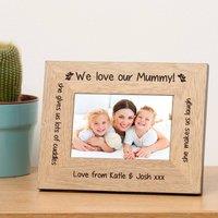 Uniqueful Personalised We love our Mummy Wood Picture Frame 7x5 Mothers Day in Beige | Size: 1 Pack