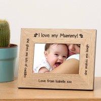 Uniqueful Personalised I love my Mummy Wood Picture Frame 7 x 5 Mothers Day in Beige | Size: 1 Pack