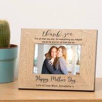 Uniqueful Personalised Happy Mothers Day Wood Picture Frame 7 x 5 for Mum in Beige | Size: 1 Pack