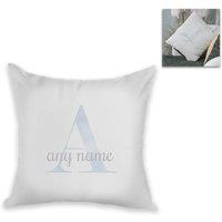 Uniqueful Personalised Faded Initial & Name Design Cushion Birthday Gift in White | Size: 100 cm