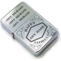 Uniqueful Personalised Engraved Steel Fathers Day Retro Design Lighter for Dad in Silver | Size: 1 Pack